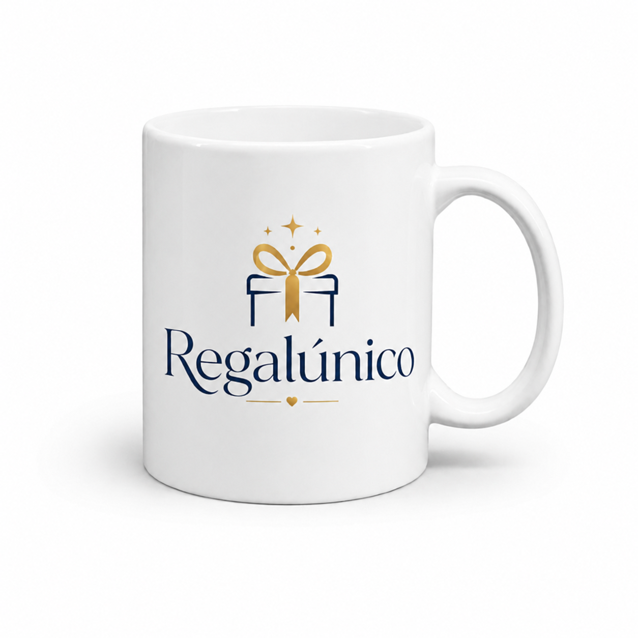 Taza blanca con logo Regalúnico