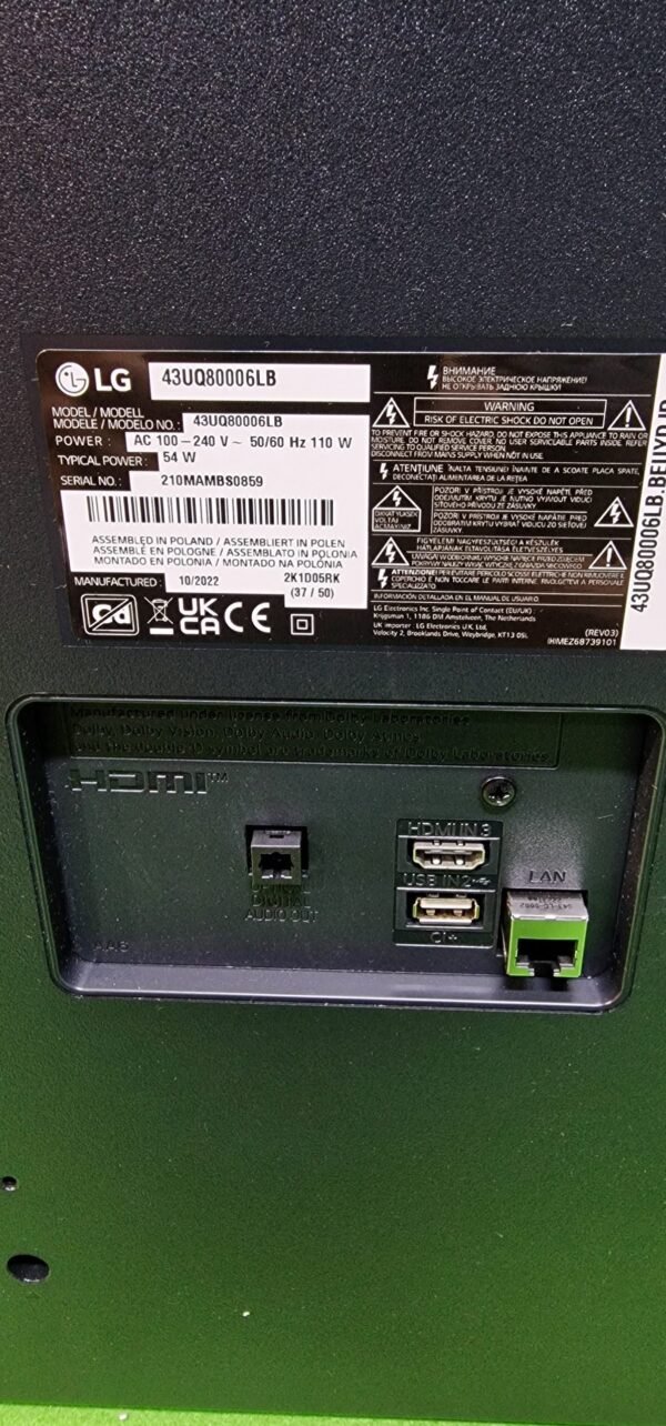 REPUESTOS LG Televisor 43UQ80006LB - Smart TV - Imagen 6