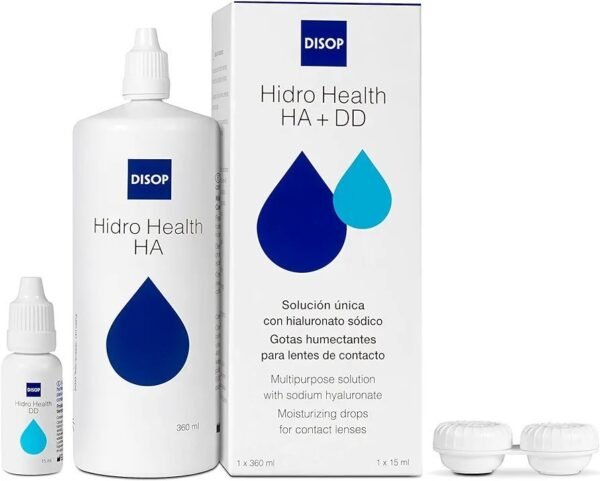 Hidro Health HA Solución Única con Ácido Hialurónico para todo Tipo de Lentes de Contacto