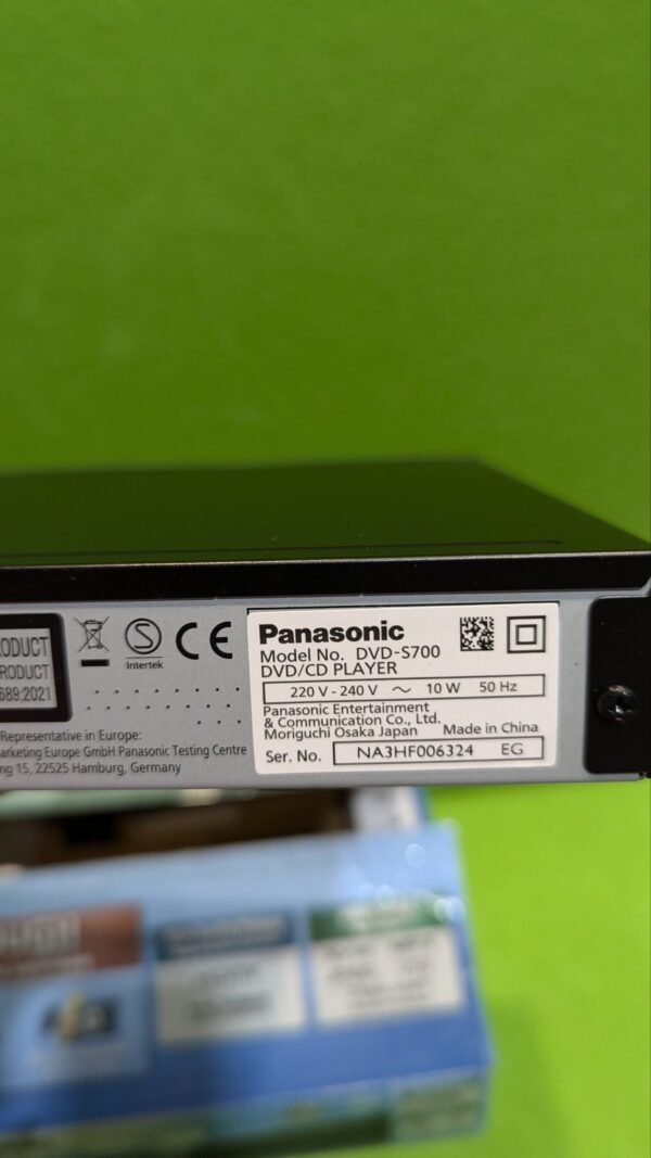 Panasonic S700EG-K - Reproductor de DVD - Imagen 8