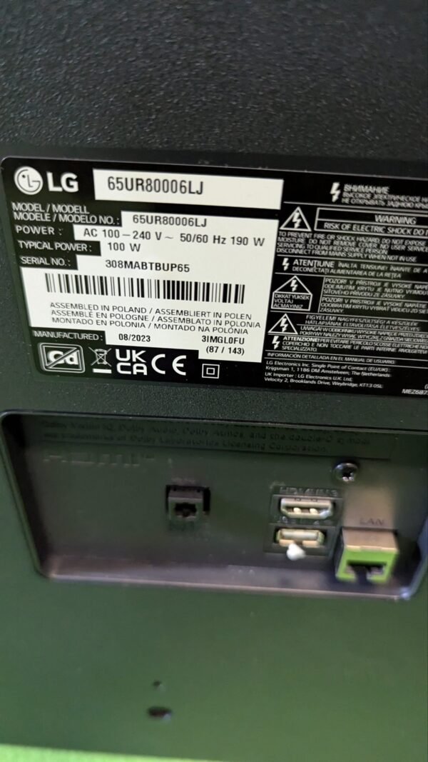 LG 65UR80006LJ 65" Smart TV para REPUESTO - Imagen 11