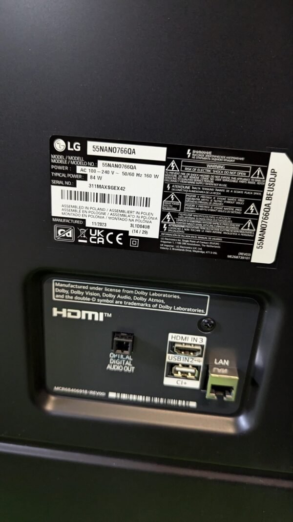 LG Televisor 55NANO766QA para REPUESTO - Imagen 4