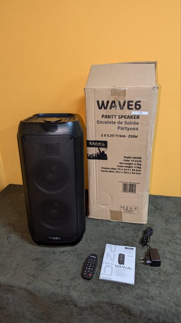 Ibiza - WAVE6 - Altavoz a pilas de 250W/2x5.25" - Imagen 2