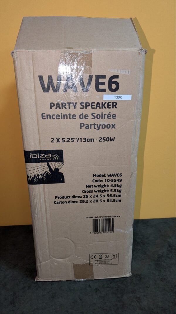 Ibiza - WAVE6 - Altavoz a pilas de 250W/2x5.25" - Imagen 10