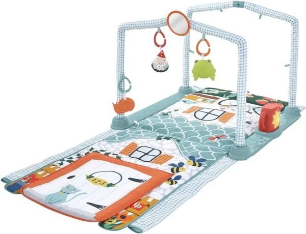 Fisher-Price Gimnasio casita de campo 2 en 1 Alfombra de actividades - Imagen 2