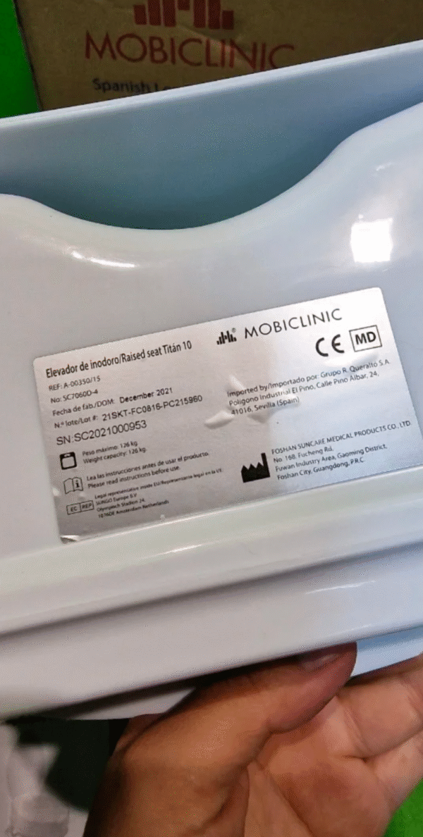 Mobiclinic®, Elevador WC para adulto, Con tapa, 10 cm - Imagen 5
