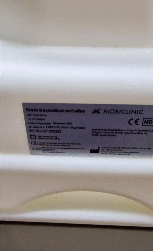 Mobiclinic, Elevador WC para adultos con reposabrazos, Guadiana - Imagen 7
