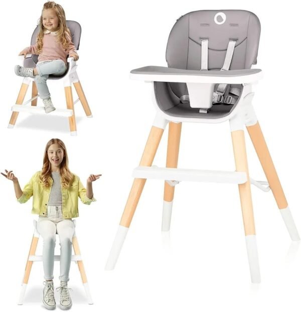 LIONELO Mona trona para bebés 4 en 1 carga de hasta 15 kg / 25 kg / 75 kg (Grey)