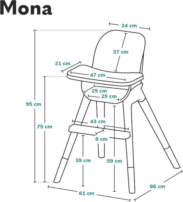 LIONELO Mona trona para bebés 4 en 1 carga de hasta 15 kg / 25 kg / 75 kg (Grey) - Imagen 3