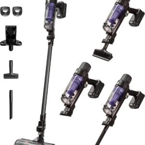 Aspirador escoba sin cable equipada con un motor de 140 W de potencia