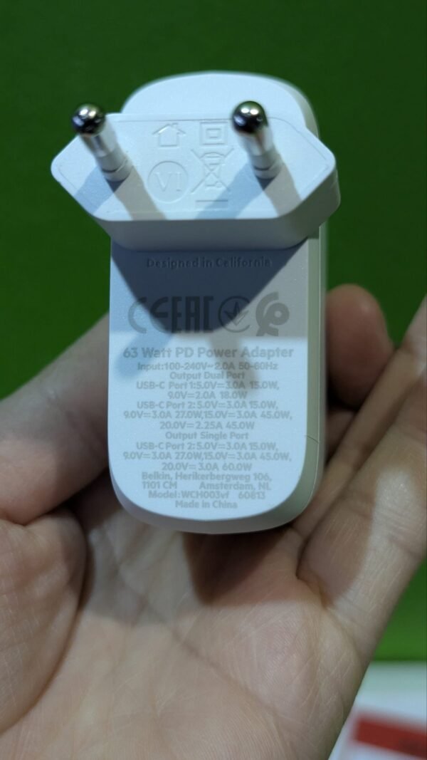 Belkin cargador de pared USB-PD GaN doble de 68 W - Imagen 6