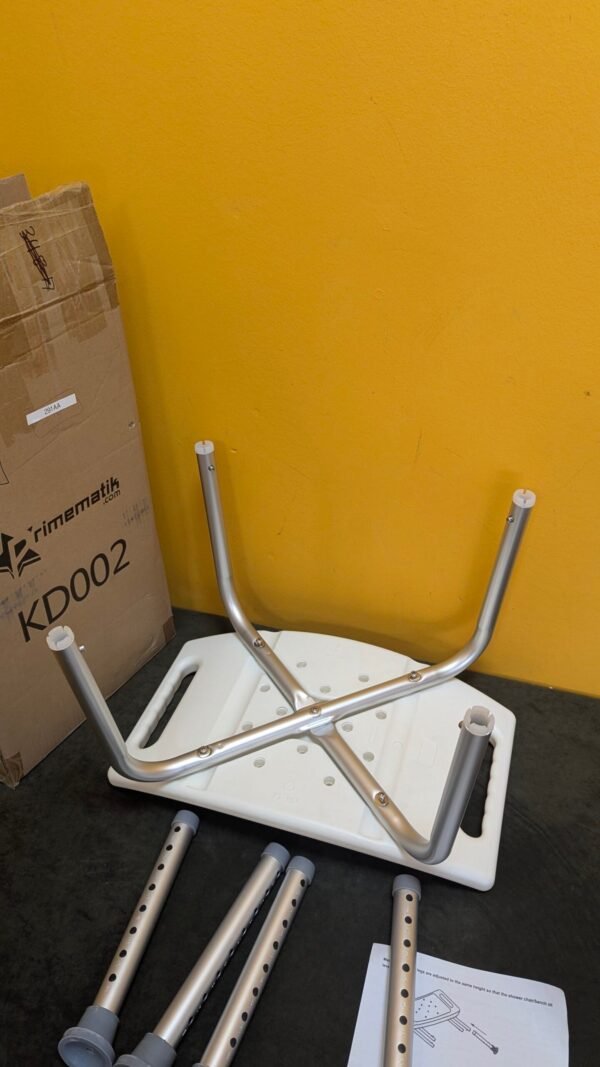 PrimeMatik Taburete de ducha ergonómico con altura ajustable - Imagen 5