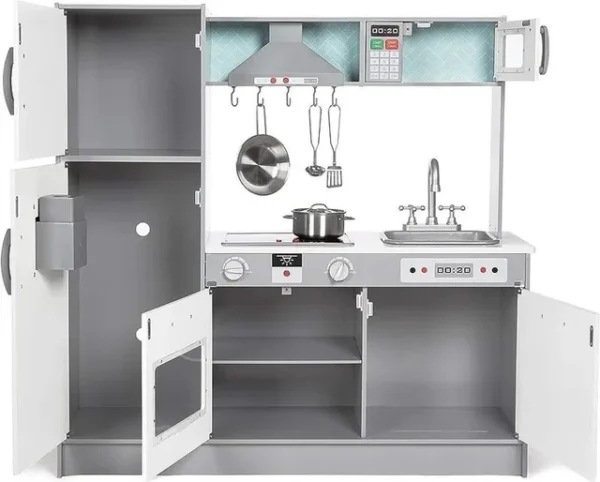 Cocina de juguete, disposición en línea, de madera - Imagen 2